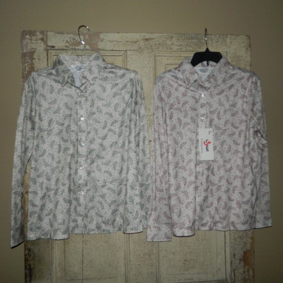 Womens Vintage Sears The Shirt Perma Prest Blouse Lot of 2 Size 18 (P-6) - Picture 1 of 7